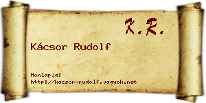 Kácsor Rudolf névjegykártya