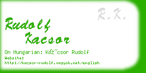 rudolf kacsor business card